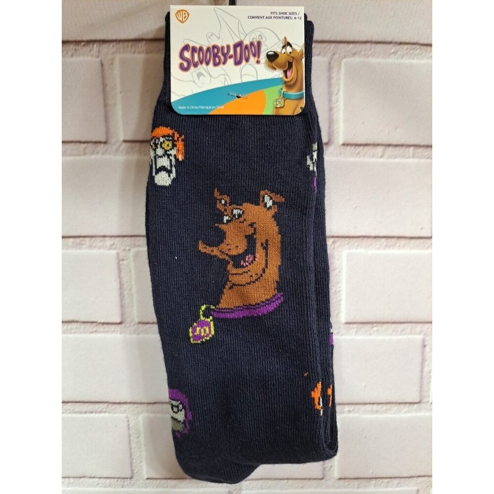 Halloween, Horror- CREEPY Scooby-Doo Shaggy Crew Socks 6-12 - Picture 1 of 2